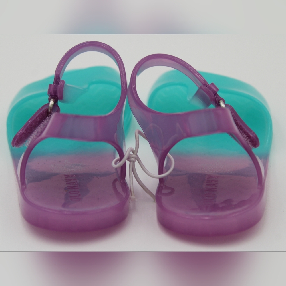 NWOT Old Navy Jelly T-Strap Sandals Size 8 – Purple/Teal Ombre - Picture 3 of 5